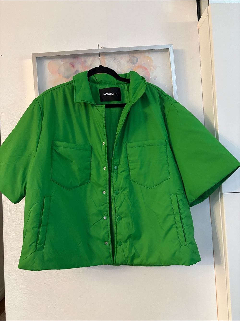 Fashion Nova Bright Green Short Sleeve Puffer Jacket